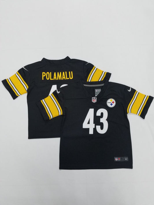 Kids/Toddlers Pittsburgh Steelers #43 Troy Polamalu Stitched Jersey