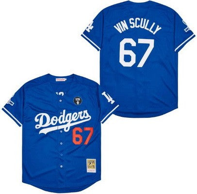Los Angeles Dodgers #67 Vin Scully Throwback Jersey