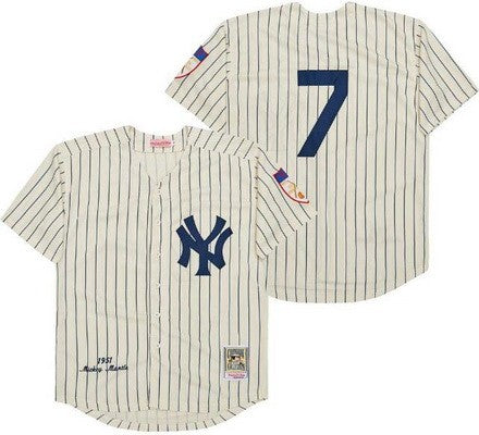 New York Yankees #7 Mickey Mantle Throwback Jersey
