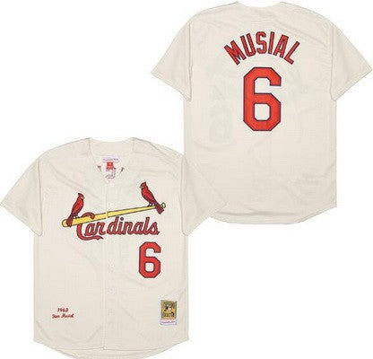 St Loius Cardinals #6 Stan Musial Throwback Jersey